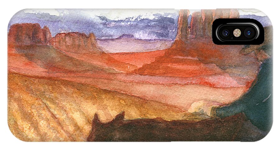 Navajo iPhone X Case featuring the painting Almost Home by Eric Samuelson