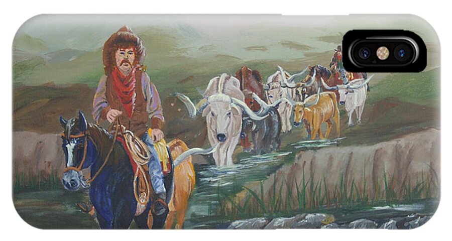 Along The Bozeman Trail iPhone X Case featuring the painting Along The Bozeman Trail by Gail Daley