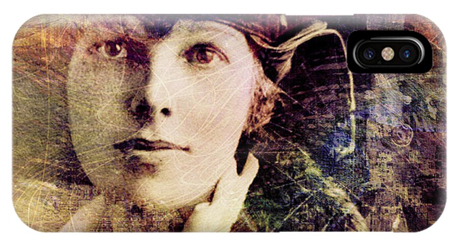 Amelia Earhart iPhone X Case featuring the digital art Amelia by Barbara Berney