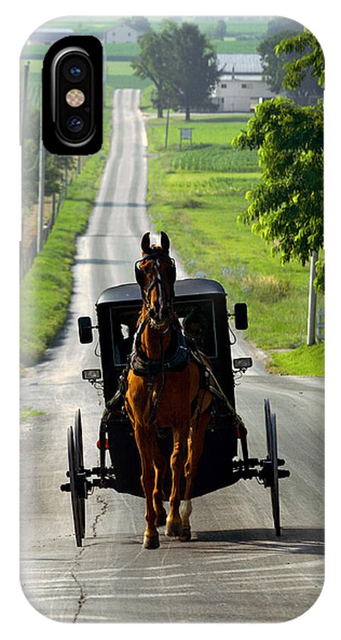 Lawrence iPhone X Case featuring the photograph Amish Morning Commute by Lawrence Boothby