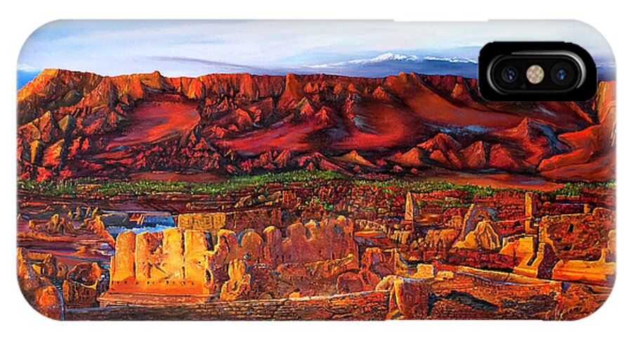 Landscape iPhone X Case featuring the painting Ancient City by Terry R MacDonald