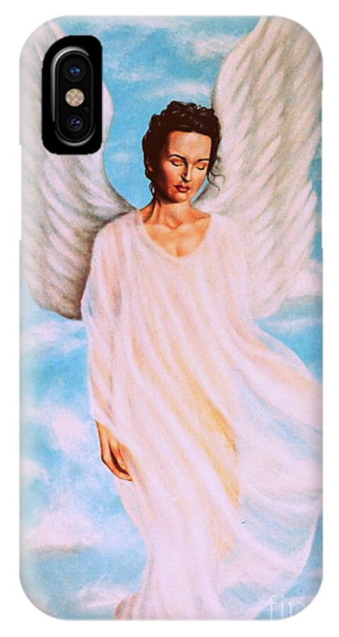 Angel iPhone X Case featuring the painting Angel by Georgia Doyle