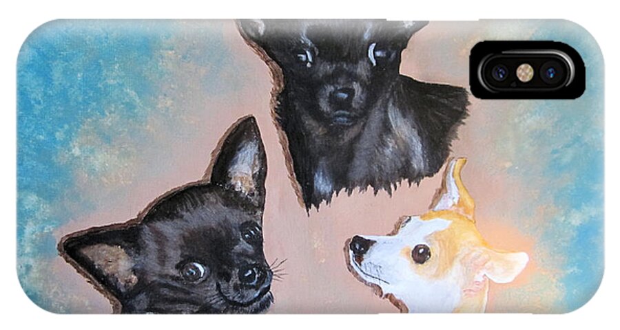 Dogs iPhone X Case featuring the painting Angel LilSister Bosco by Maris Sherwood