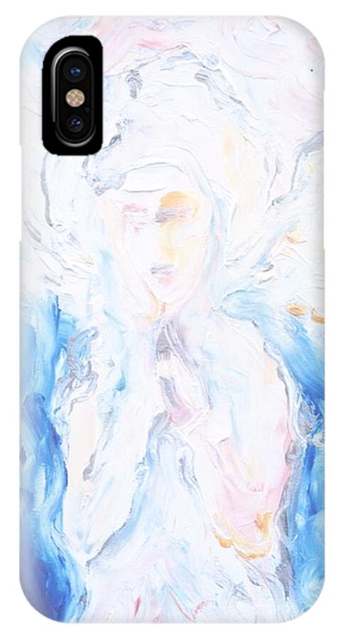  iPhone X Case featuring the painting Angel Of Peace by Laara WilliamSen