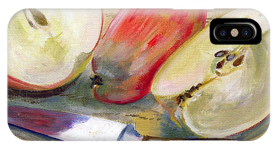 Still-life iPhone X Case featuring the painting Apple by Sarah Lynch
