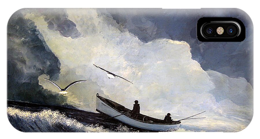 Seascape iPhone X Case featuring the painting Aproaching Storm by Leonardo Ruggieri