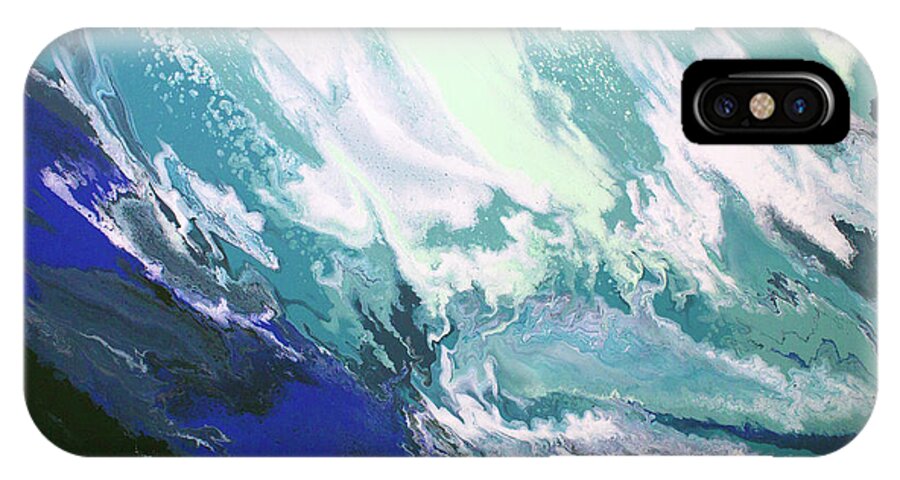 Pour Painting iPhone X Case featuring the painting Aquaria by William Love
