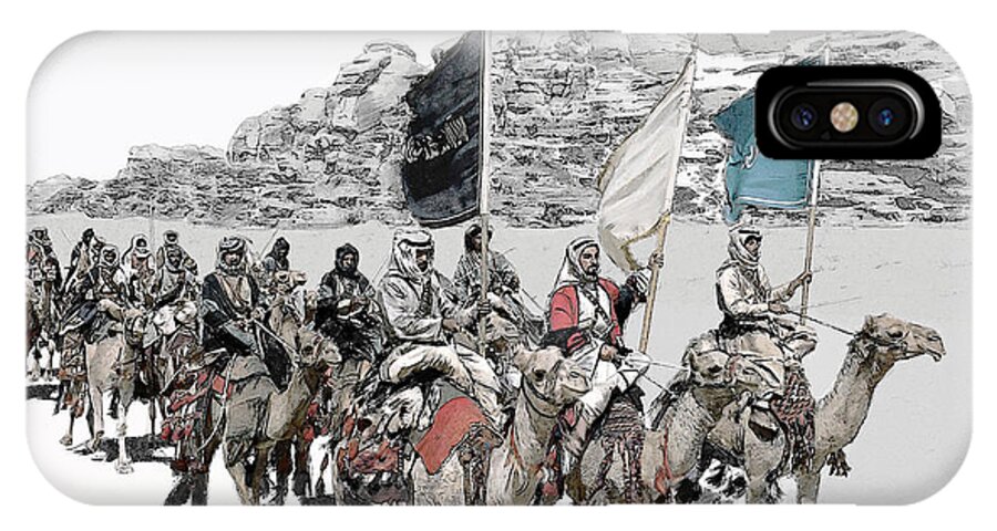 Lawrence Of Arabia iPhone X Case featuring the digital art Arabian Cavalry by Kurt Ramschissel