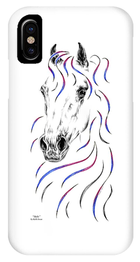 Arabian iPhone X Case featuring the drawing Arabian Horse Style by Kelli Swan