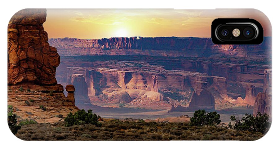 Sunset iPhone X Case featuring the photograph Arches National Park Canyon by G Lamar Yancy