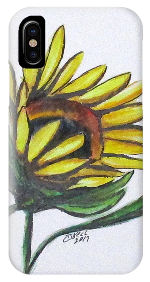 Sunflowers iPhone X Case featuring the painting Art Doodle No. 22 by Clyde J Kell