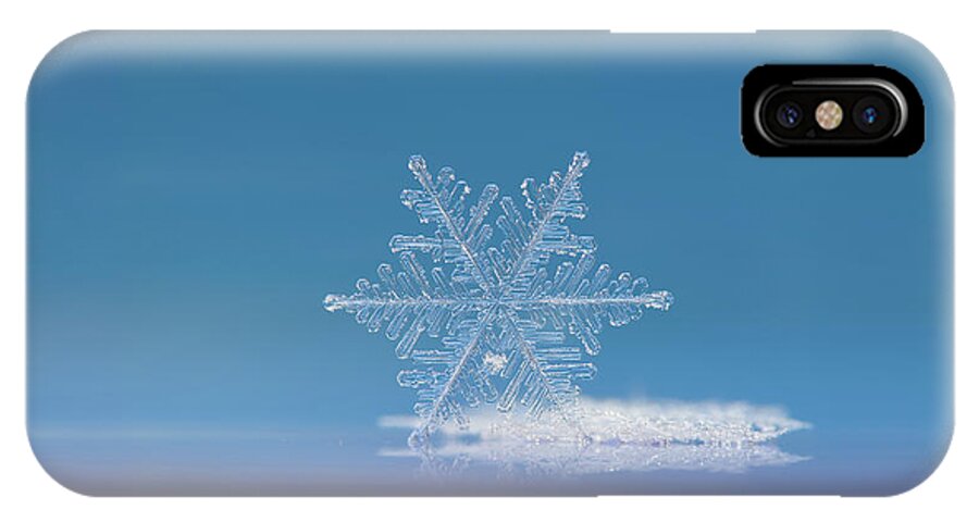 Snowflake iPhone X Case featuring the photograph Snowflake photo - Cloud number nine by Alexey Kljatov