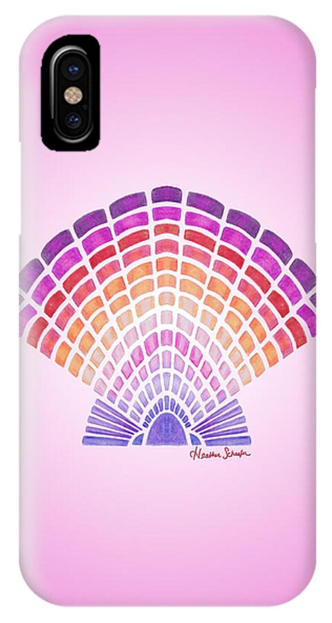 Scallop iPhone X Case featuring the drawing Scallop Shell by Heather Schaefer