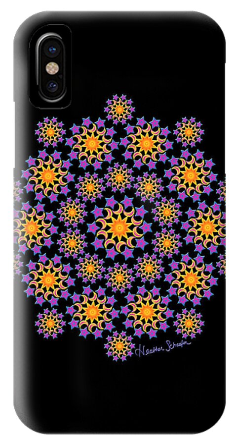 Artsytoo iPhone X Case featuring the digital art Sun Moon and Stars by Heather Schaefer