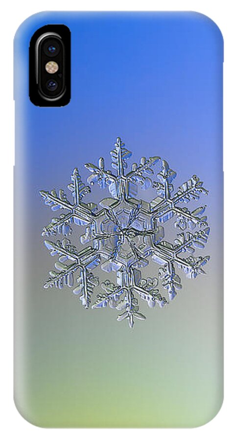 Snowflake iPhone X Case featuring the photograph Snowflake photo - Gardener's dream alternate by Alexey Kljatov