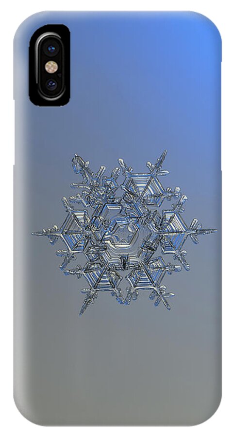 Snowflake iPhone X Case featuring the photograph Snowflake photo - Crystal of chaos and order by Alexey Kljatov