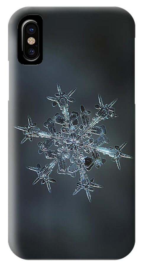 Snowflake iPhone X Case featuring the photograph Snowflake photo - Starlight II by Alexey Kljatov