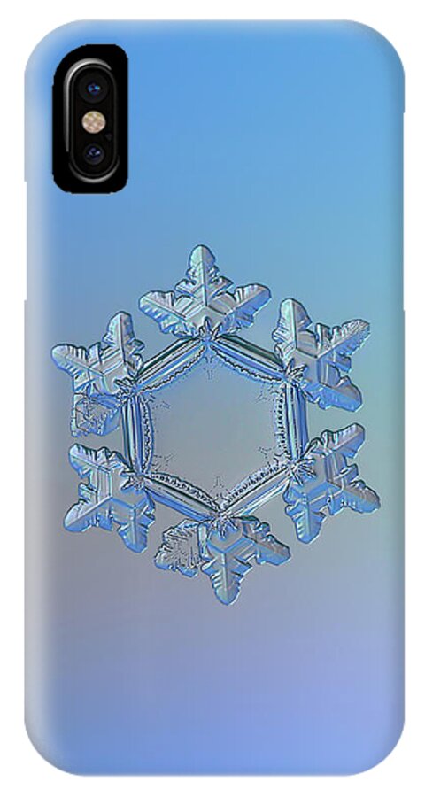 Snowflake iPhone X Case featuring the photograph Snowflake photo - Sunflower by Alexey Kljatov