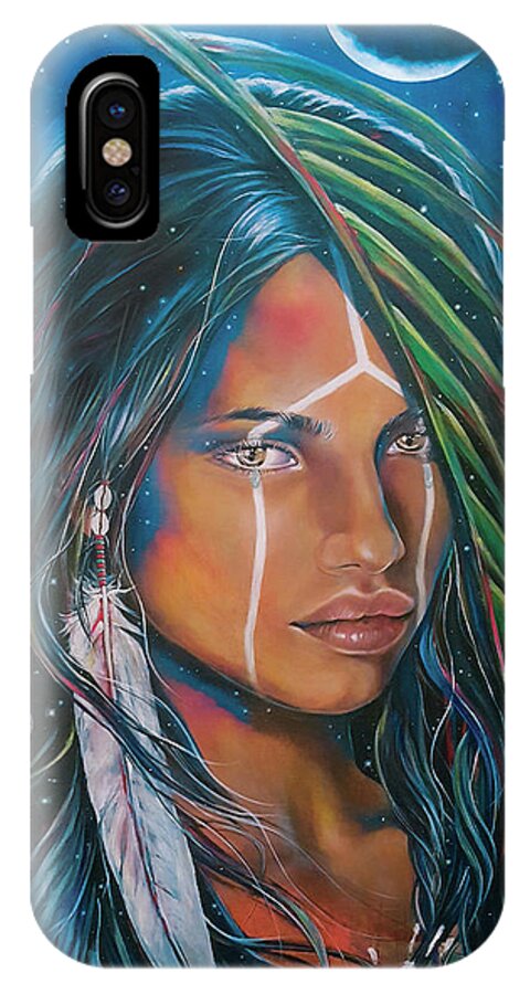 Emotional iPhone X Case featuring the painting Shamanic Feelher by Robyn Chance