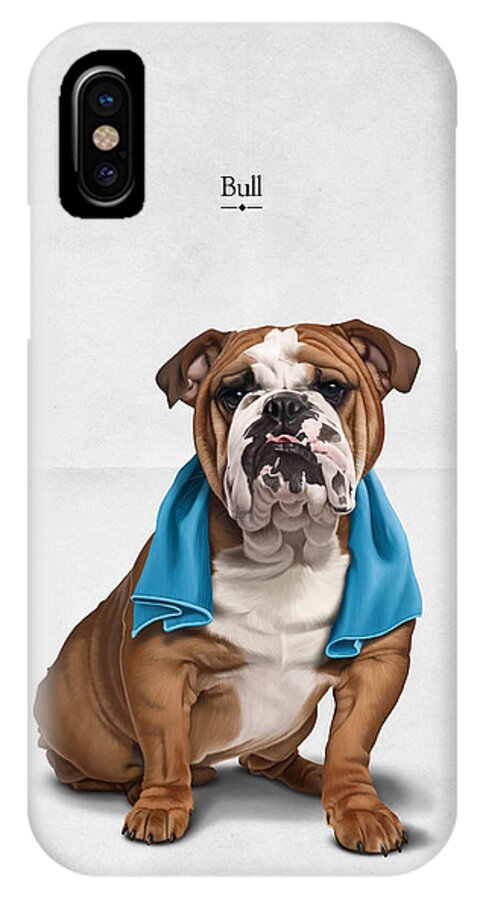 Towel iPhone X Case featuring the digital art Bull #2 by Rob Snow