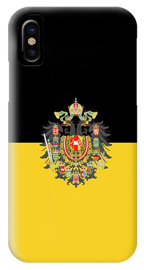 Flag iPhone X Case featuring the digital art Habsburg flag with Imperial Coat of Arms 1 by Helga Novelli