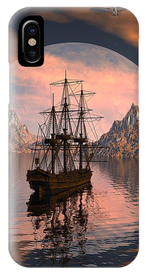 Bryce iPhone X Case featuring the digital art At anchor by Claude McCoy
