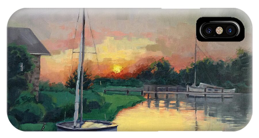 Dock iPhone X Case featuring the painting At Ease SOLD by Nancy Parsons