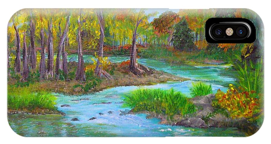 Nature iPhone X Case featuring the painting Ausable River by Peggy King