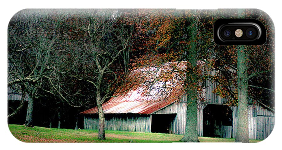 Hdr Barn Print iPhone X Case featuring the photograph Autumn Barn in Alabama by Lesa Fine
