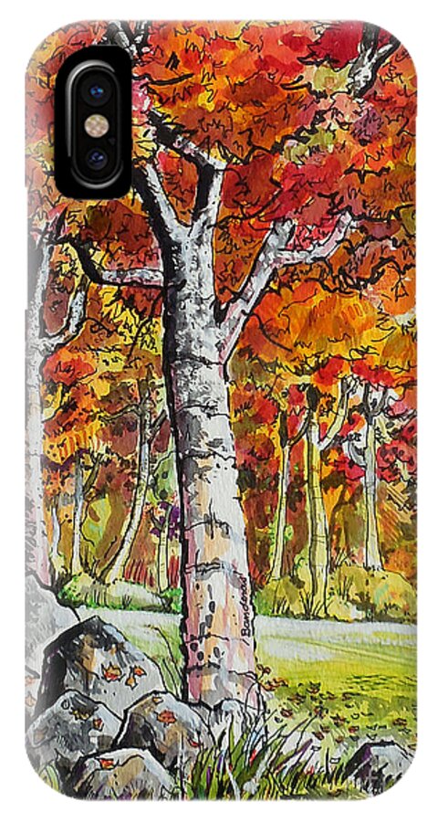 Autumn iPhone X Case featuring the painting Autumn Bloom by Terry Banderas