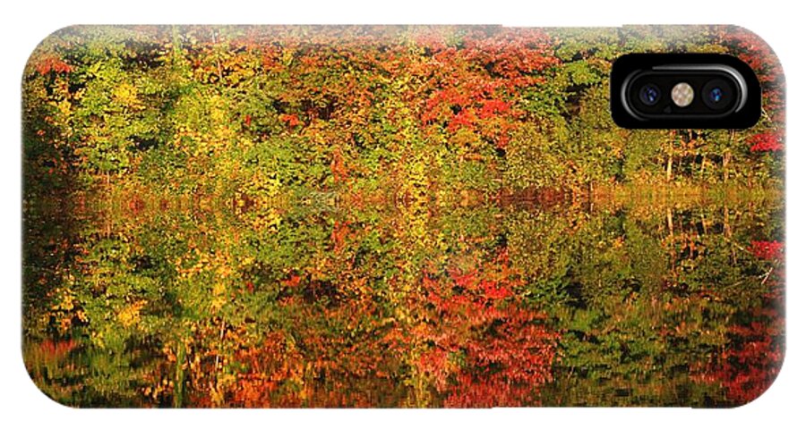 Autumn iPhone X Case featuring the photograph Autumn Reflections In A Pond by Smilin Eyes Treasures
