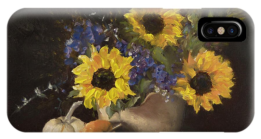 Sunflowers iPhone X Case featuring the painting Autumn Still by Lori Ippolito