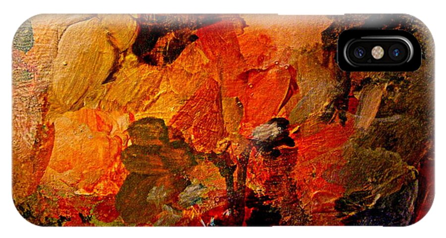 Gouache iPhone X Case featuring the painting Autumn Tapestry by Nancy Kane Chapman
