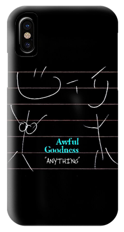 Album Cover iPhone X Case featuring the digital art Awful Goodness - Anything by Mark Baranowski