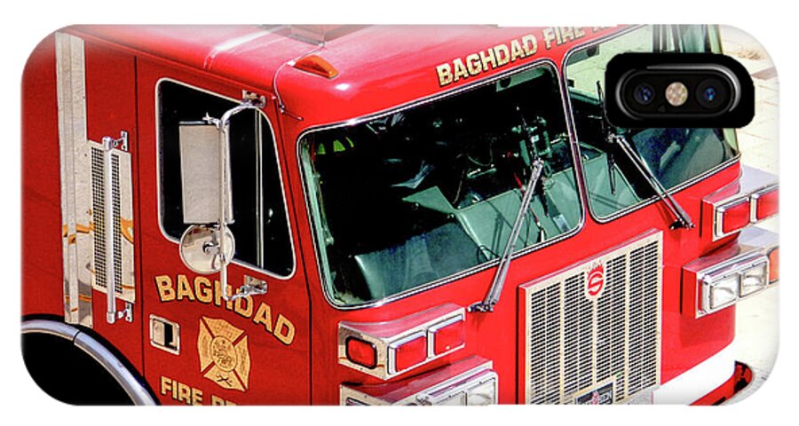 Baghdad iPhone X Case featuring the photograph Baghdad Fire Rescue Engine One by SR Green