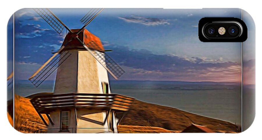 Windmill iPhone X Case featuring the digital art Baker City Windmill_1a by Walter Herrit