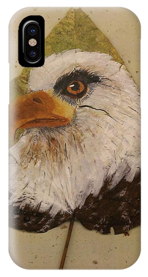 Bird iPhone X Case featuring the painting Bald Eagle side veiw by Ralph Root