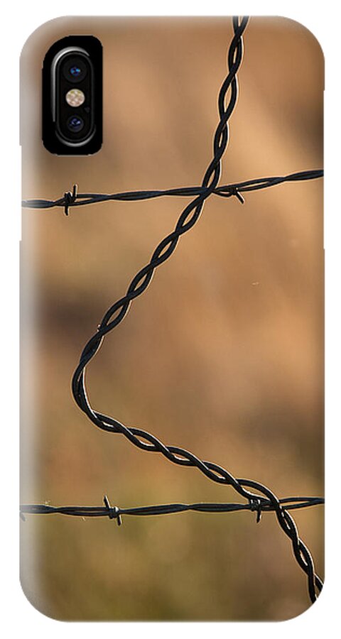 Barbed Wire Fence iPhone X Case featuring the photograph Barbed and Bent Fence by Monte Stevens