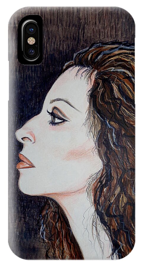 Celebrity iPhone X Case featuring the drawing Barbra Streisand by Tara Hutton