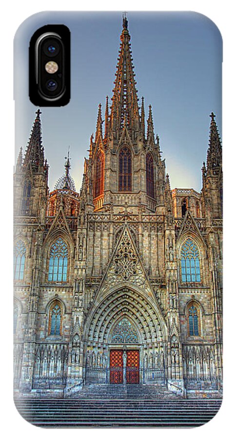 Barcelona iPhone X Case featuring the photograph Barcelona Cathedral by Peter Kennett