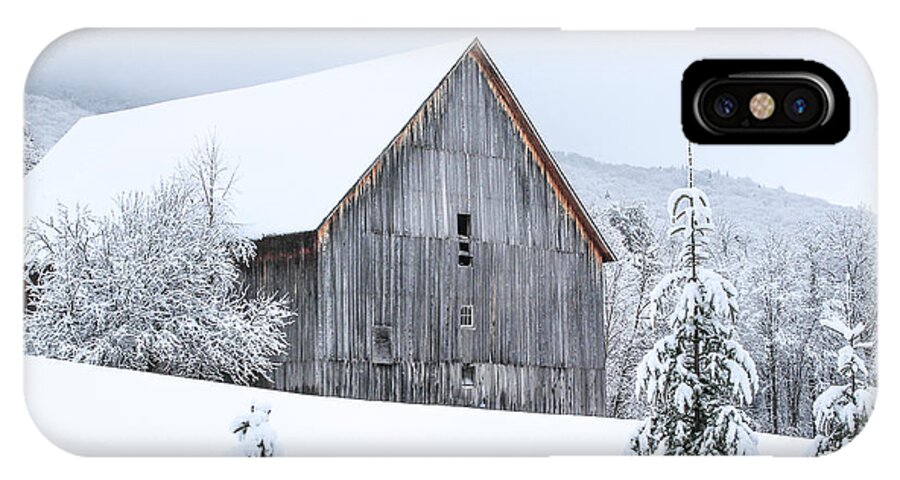 Barn iPhone X Case featuring the photograph Barn After Snow by Tim Kirchoff