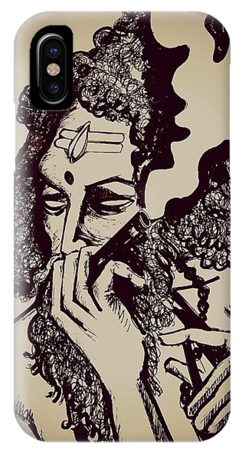 Baul shiva smoking weed iPhone X Case by Debarshi Ganguly - Fine Art America