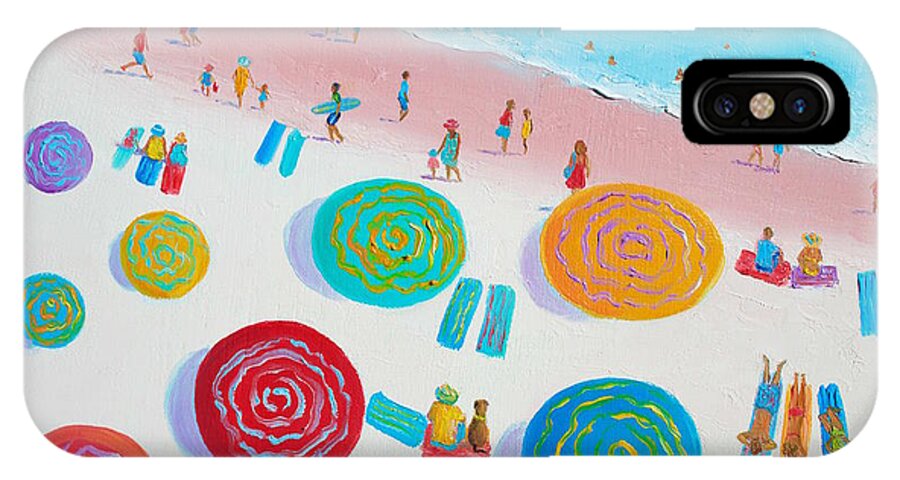 Beach iPhone X Case featuring the painting Beach Painting - A Walk in the Sun by Jan Matson
