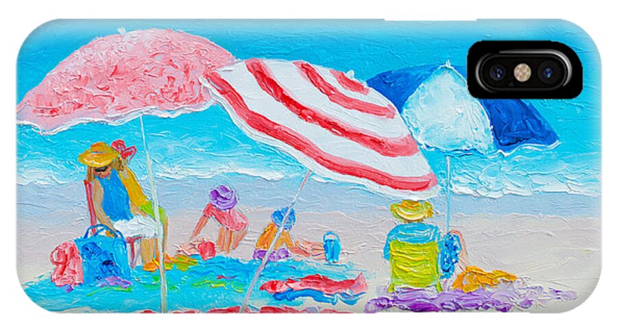 Beach iPhone X Case featuring the painting Beach Painting - Summer beach vacation by Jan Matson