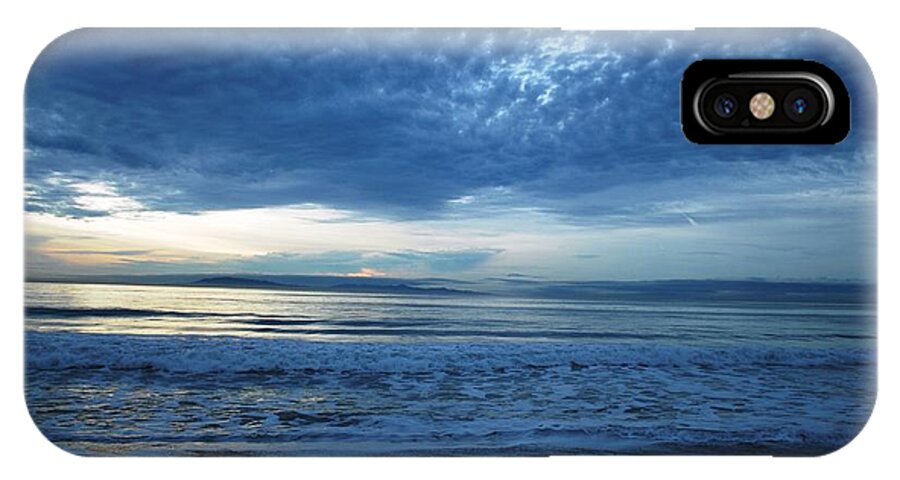 Tree iPhone X Case featuring the photograph Beach Sunset - Blue Clouds by Matt Quest