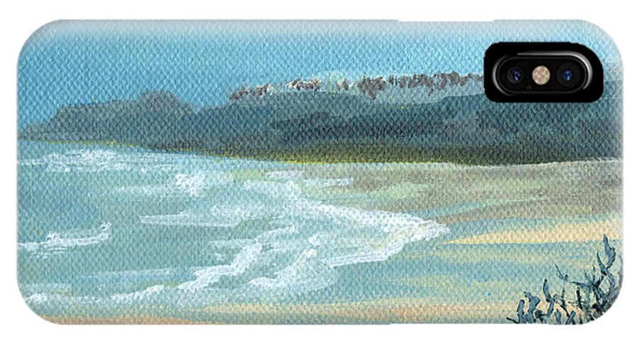 Beach iPhone X Case featuring the painting Beach Walkers by Julia Underwood