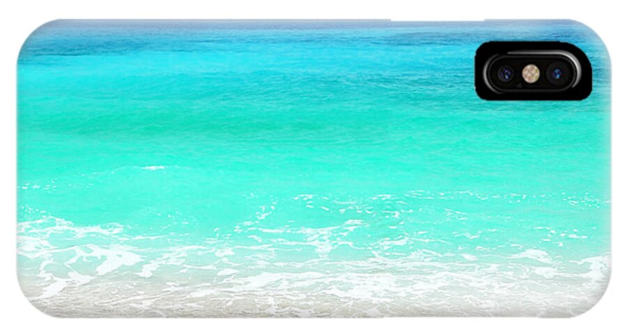 Beach iPhone X Case featuring the photograph Beautiful blue sea beach by Anna Om