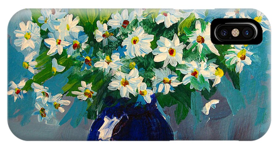 Daisies iPhone X Case featuring the painting Beautiful Daisies by Patricia Awapara
