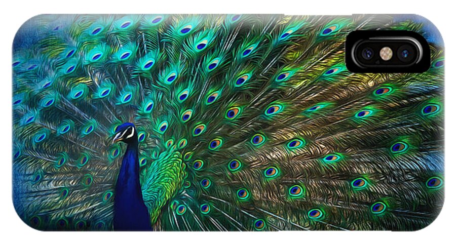Being Yourself iPhone X Case featuring the painting Being Yourself - Peacock Art by Jordan Blackstone