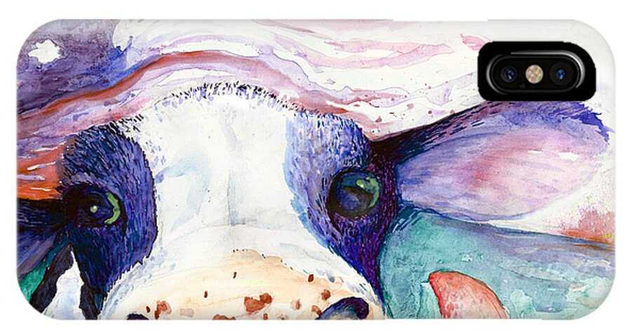 Cow iPhone X Case featuring the painting Bessie by Melinda Dare Benfield